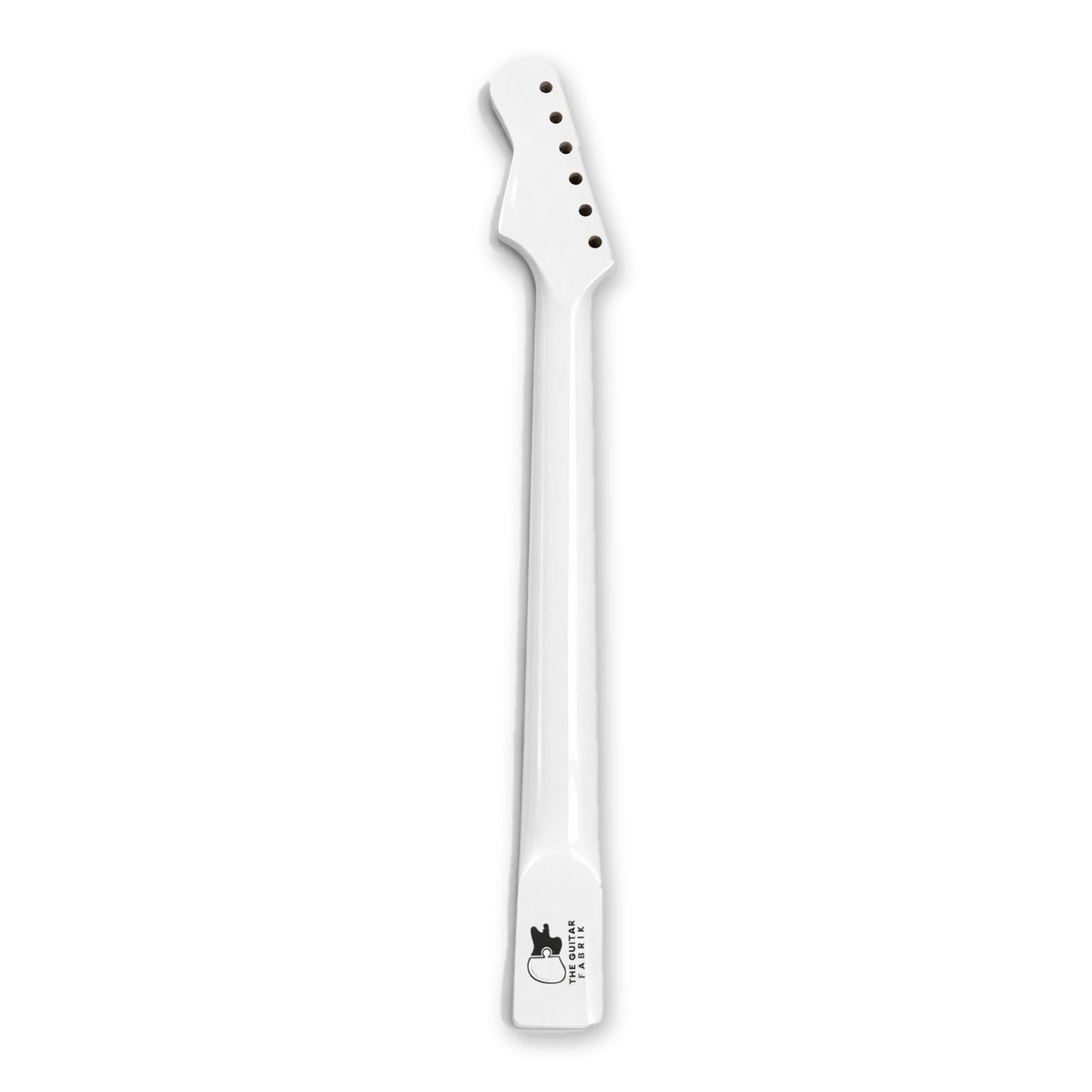 Manico chitarra personalizzato con paletta stile ST in vernice bianca, retro