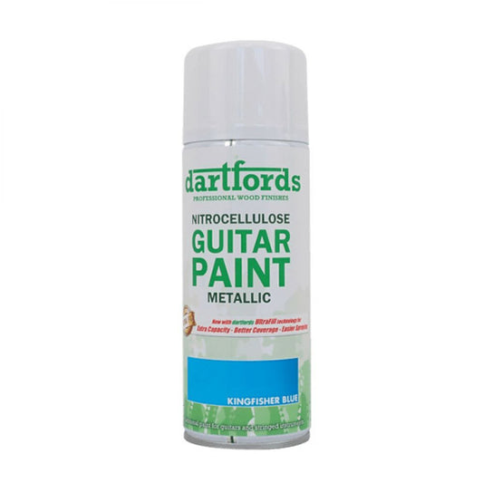 Nitro Spray Metallic Kingfisher Blue 400ml can with white cap and green Dartfords label