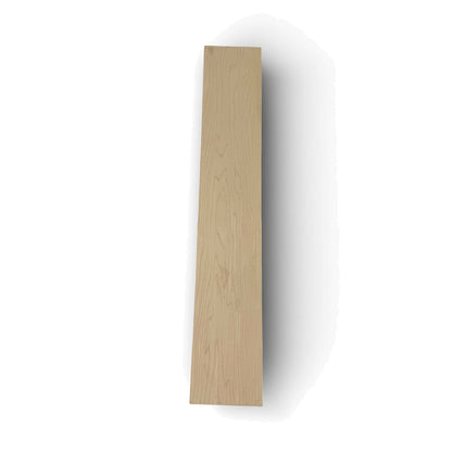 Fretboard blank in maple for guitar or bass, unslotted