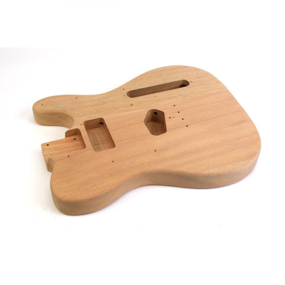 TL mahogany body angled side view displaying depth and cavity routing details