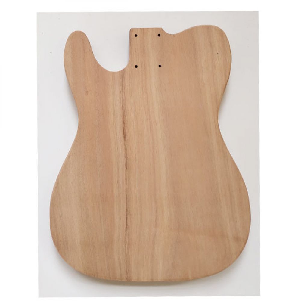 TL mahogany body back view with neck pocket and pre-drilled holes visible