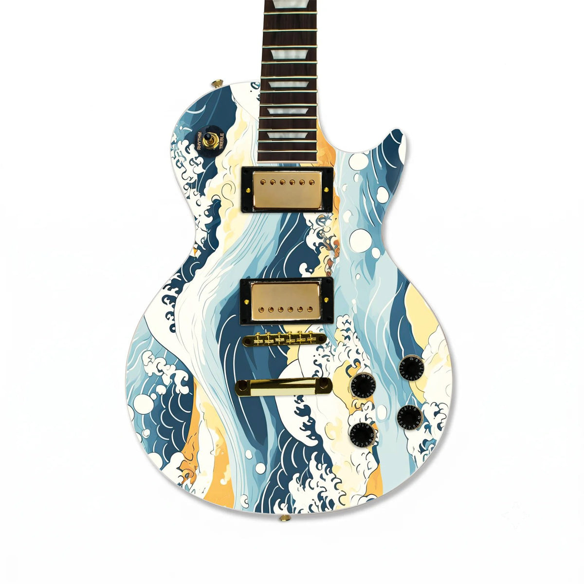Your image as a skin on a Les Paul body, to scale