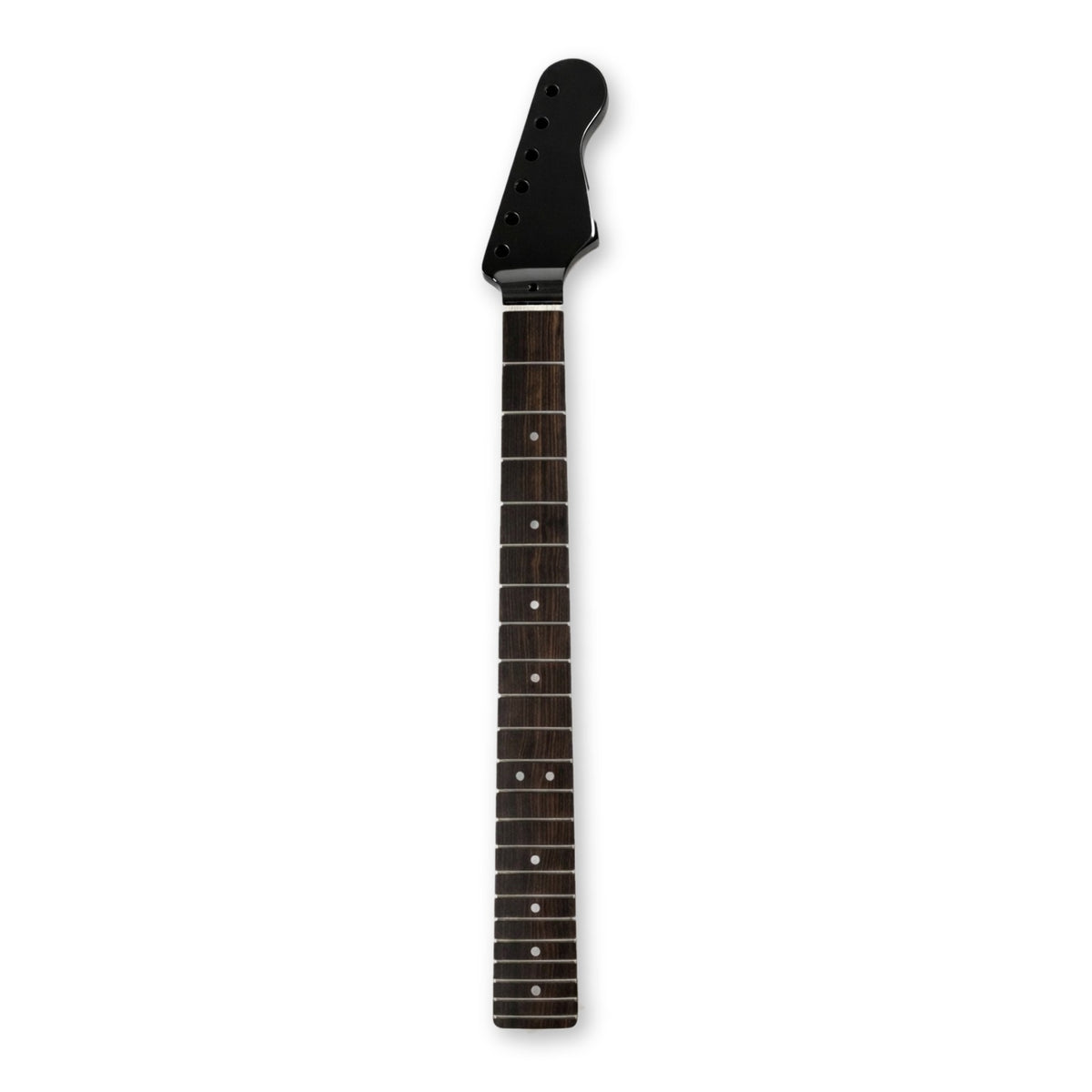 Manico chitarra personalizzato con paletta stile ST in vernice nera, fronte