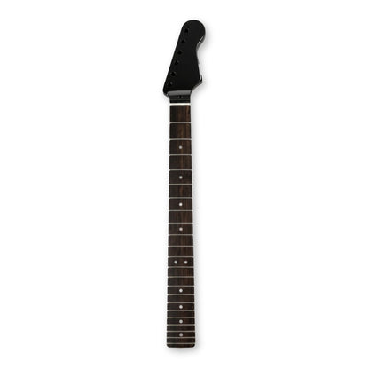 Manico chitarra personalizzato con paletta stile ST in vernice nera, fronte