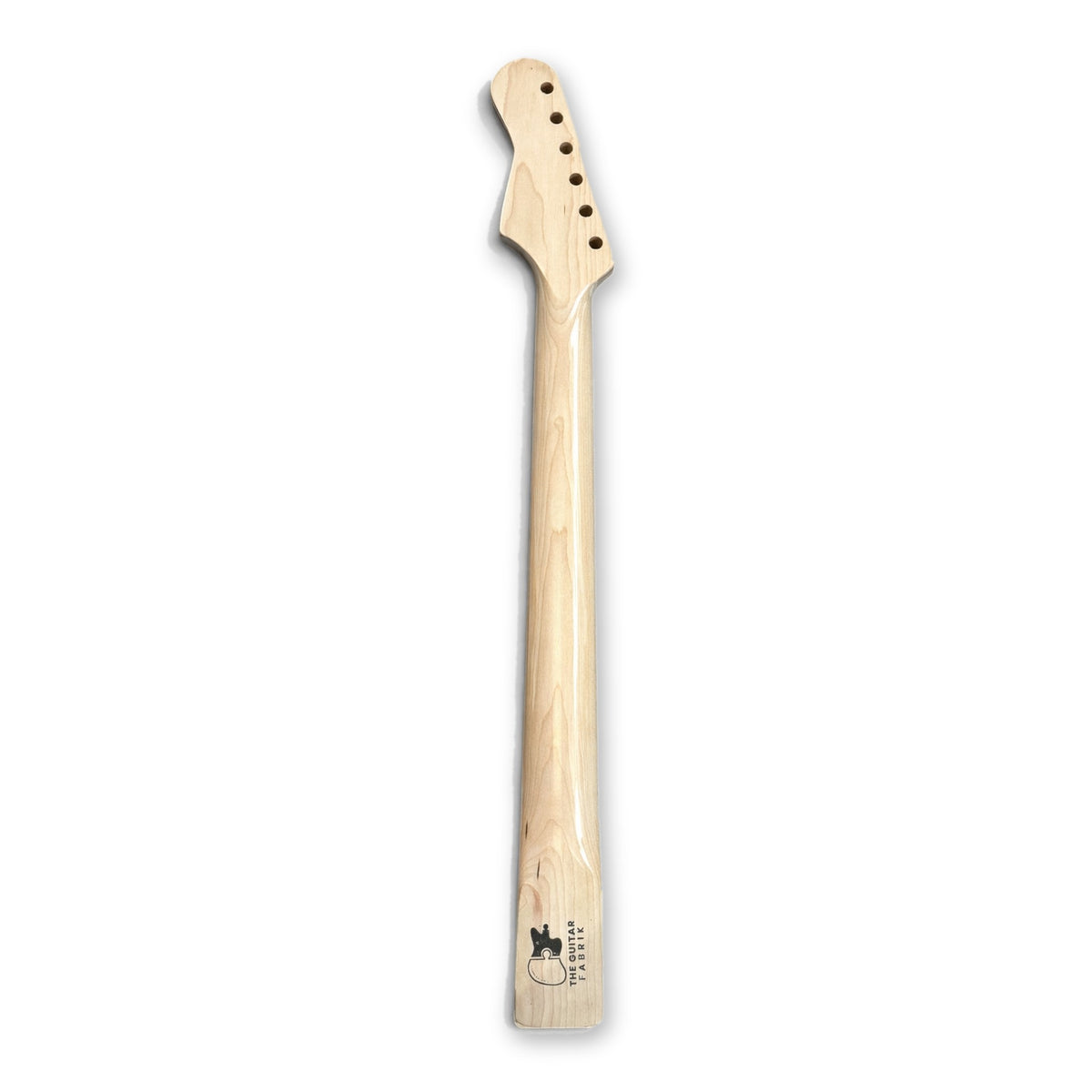 Manico chitarra personalizzato con paletta stile ST in vernice trasparente, retro