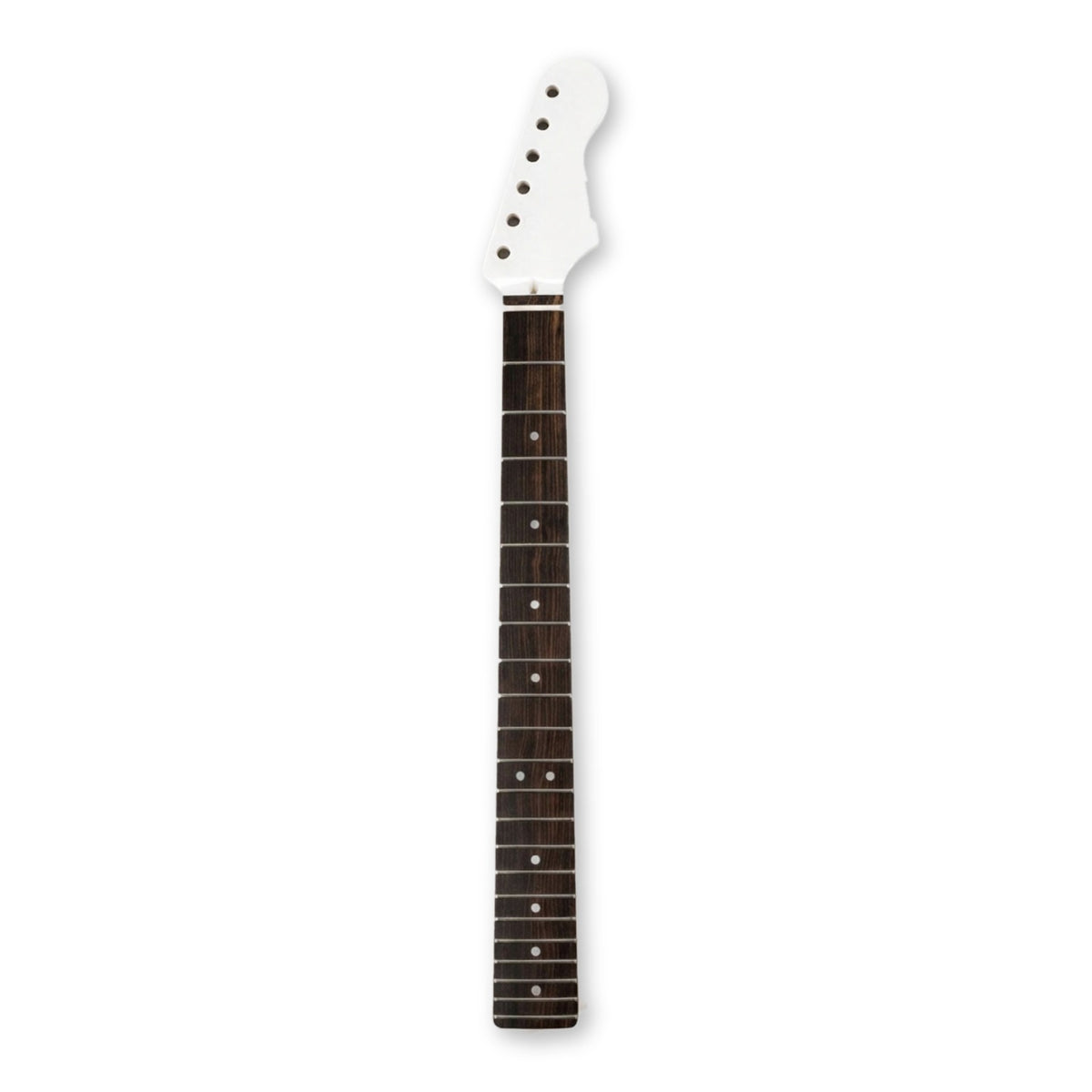 Manico chitarra personalizzato con paletta stile ST in vernice bianca, fronte