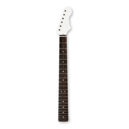 Manico chitarra personalizzato con paletta stile ST in vernice bianca, fronte
