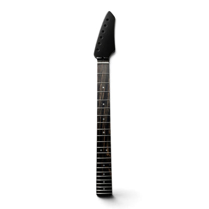 Manico chitarra personalizzato con paletta a punta in vernice nera, fronte