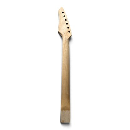 Manico chitarra personalizzato con paletta a punta in vernice trasparente, retro