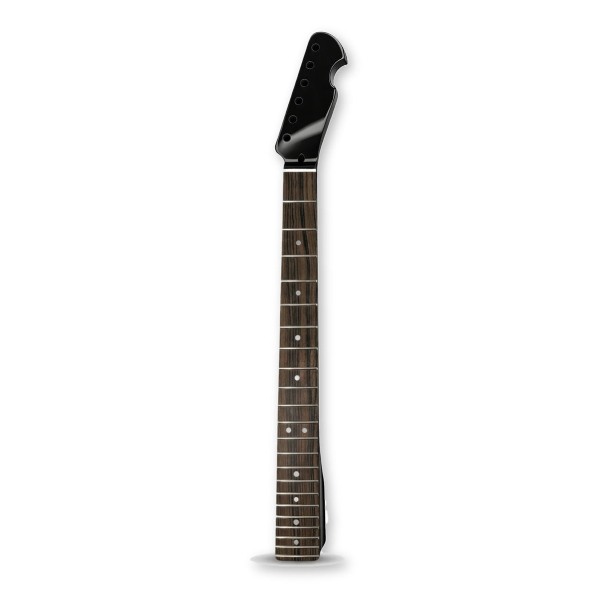 Manico chitarra personalizzato con paletta stile TL in vernice nera, fronte