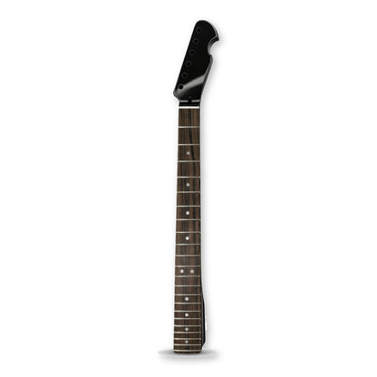 Manico chitarra personalizzato con paletta stile TL in vernice nera, fronte