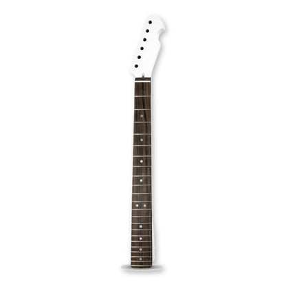 Manico chitarra personalizzato con paletta stile TL in vernice bianca, fronte