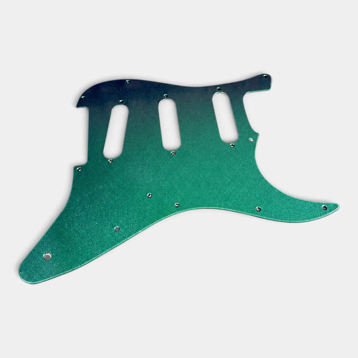 Custom Strat Pickguard mit bedruckter Motivfolie, Schrägansicht