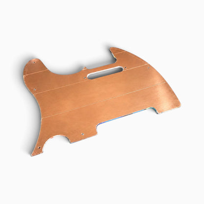 Copper shielding on the back of the custom TL-style pickguard