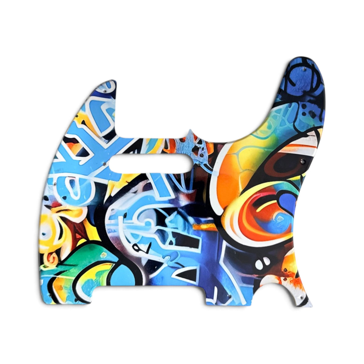 Custom Tele Pickguard mit Graffiti-Motiv, Vorderansicht