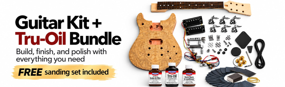 Guitar kit and Tru-Oil finishing bundle with free sanding set