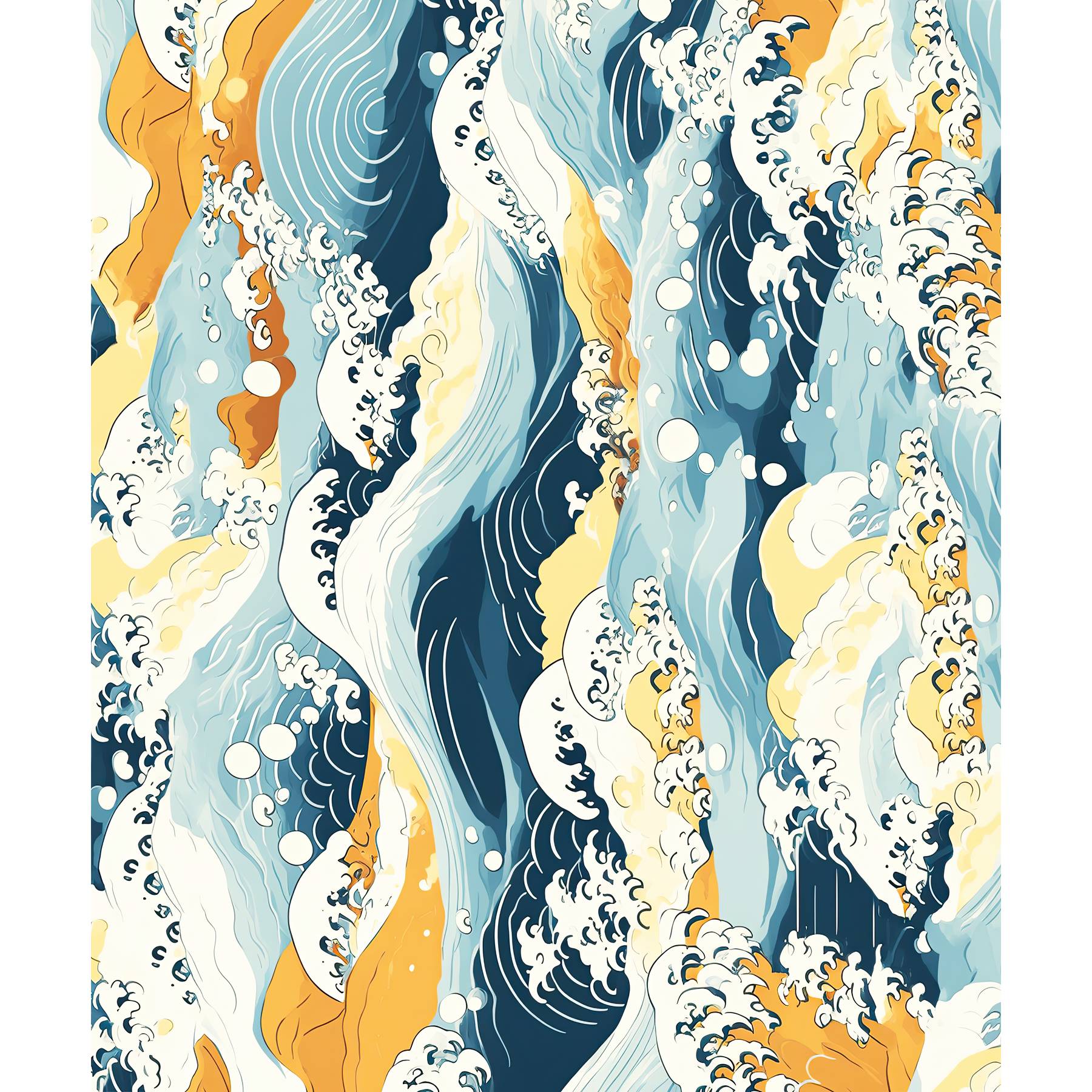 Kanagawa Wave Graphic Skin 50x60cm | Japanese Art