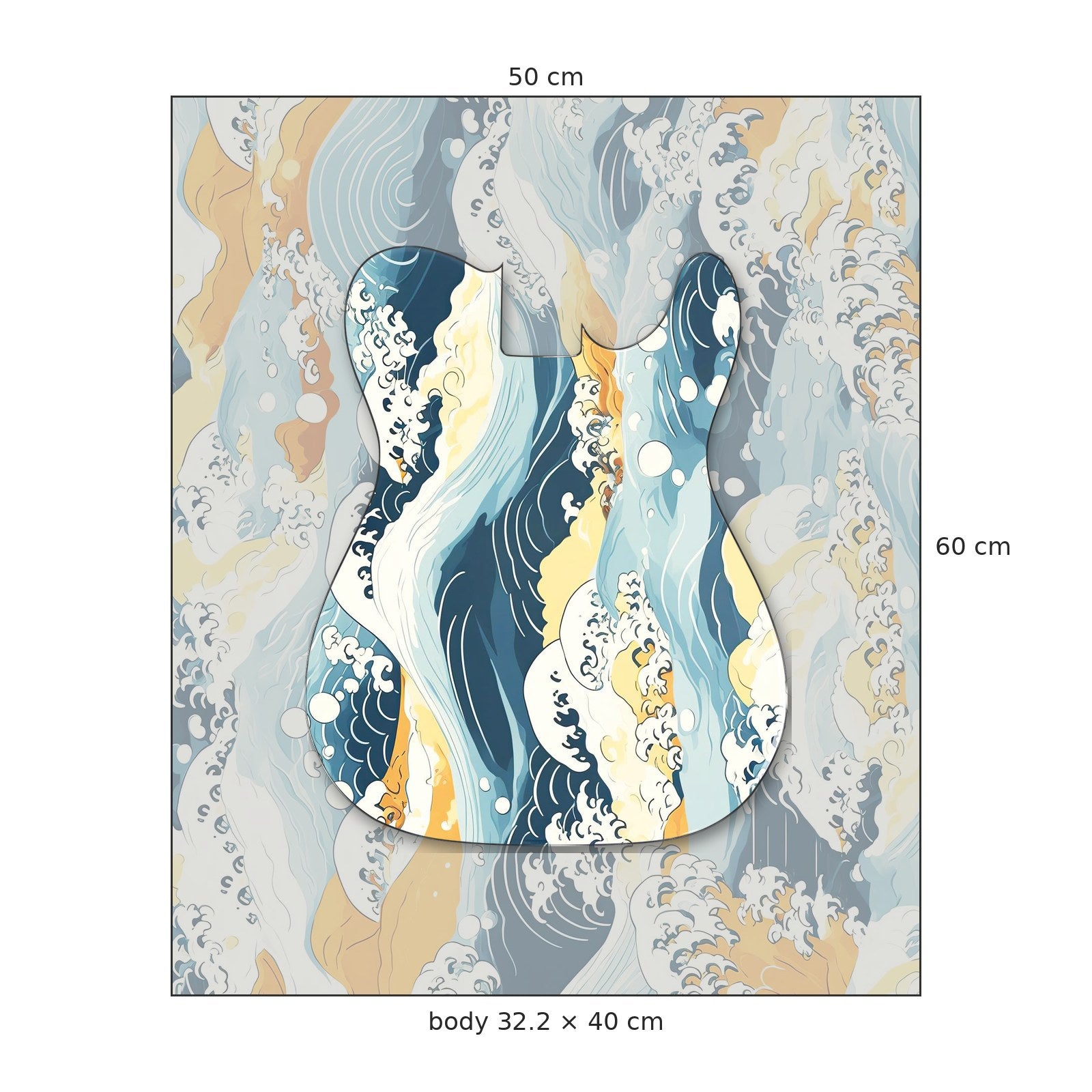 Kanagawa Wave Graphic Skin 50x60cm | Japanese Art
