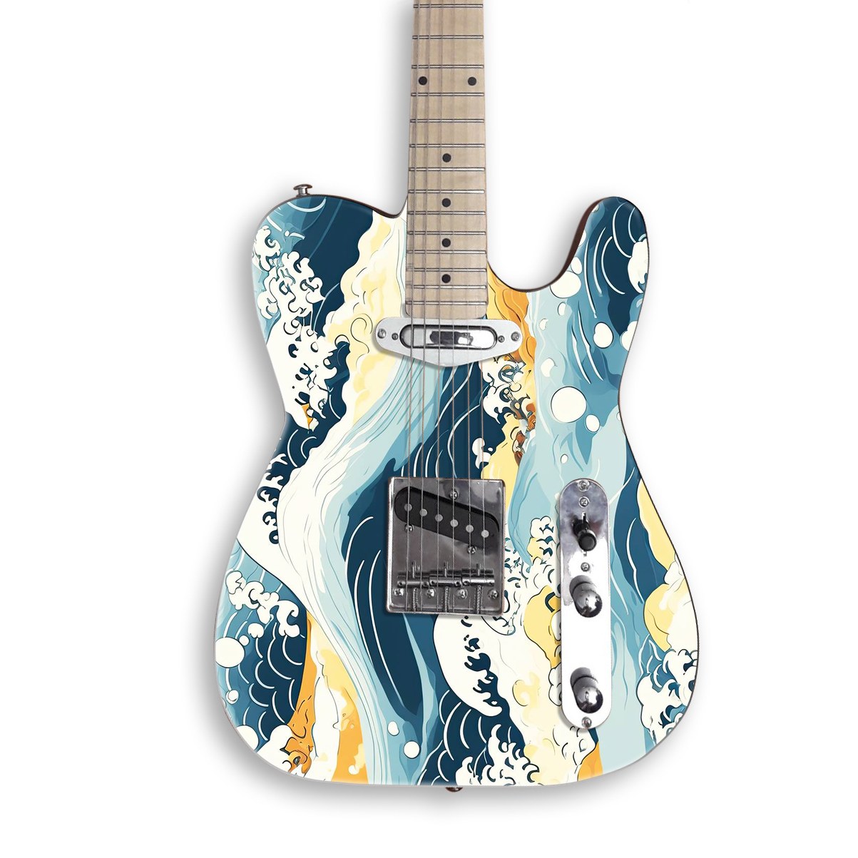 アート・デザイン・音楽 New Wave Riffs for Guitar Kanagawa Wave Graphic Skin 50x60cm | Japanese Art