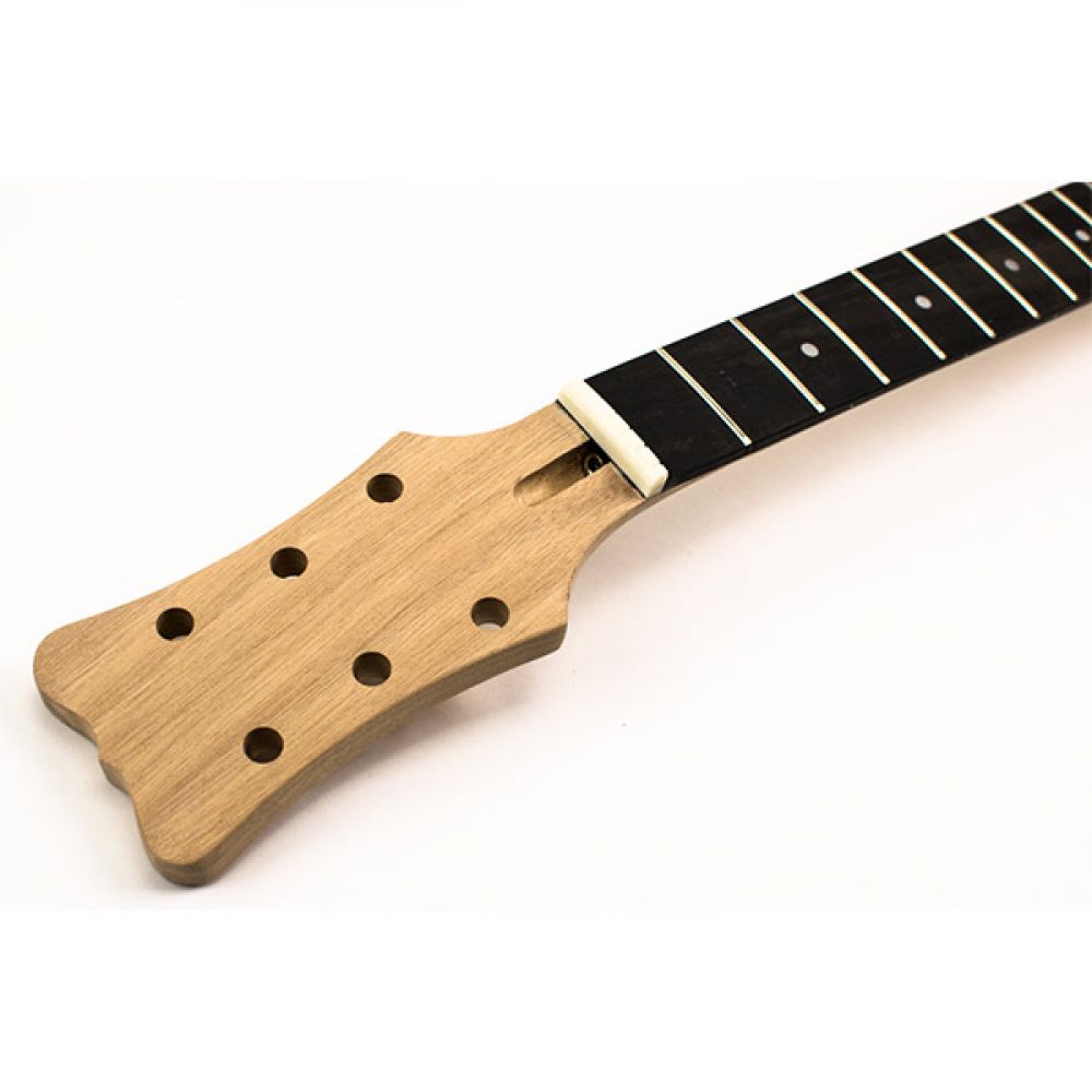 Close-up detail of Single Cut Junior neck showing fretboard, tuning posts, and mahogany headstock shape