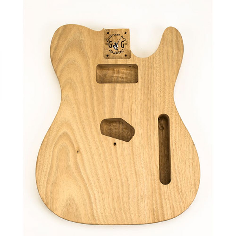 TL Classic unfinished body front view with neck pocket and pre-routed pickups and controls cavities
