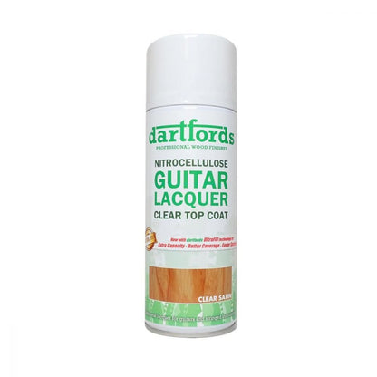 Varnish Satin Nitro Spray 400mL can front label showing nitrocellulose guitar lacquer clear top coat