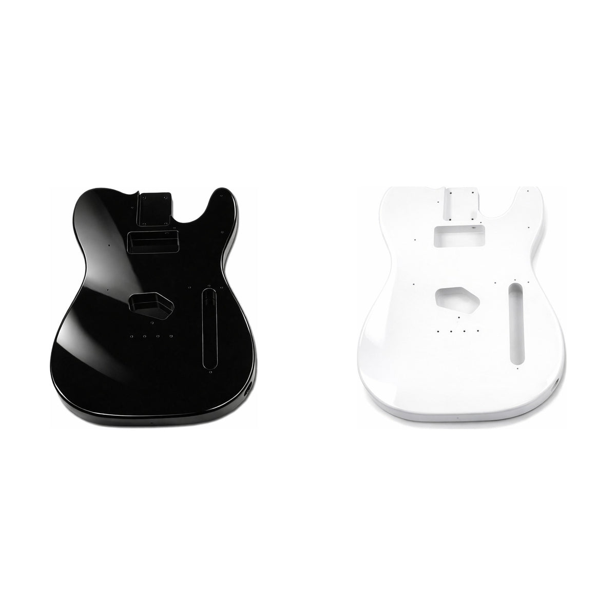 Painted guitar body in mahogany, TL-style, in black gloss and white gloss