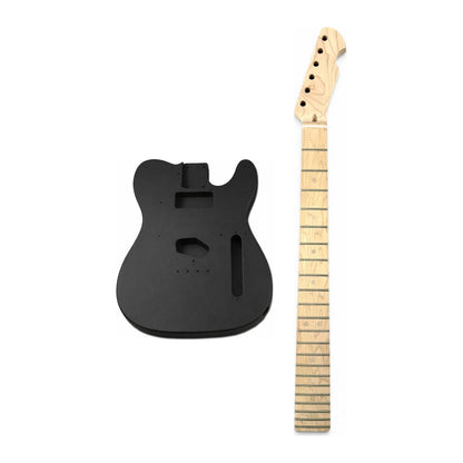 Pre-painted TL-style kit, black matt mahogany body with a clear matt maple neck