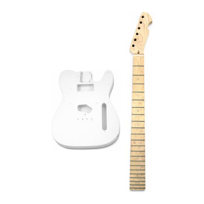 Pre-painted TL-style kit, white matt mahogany body with a clear matt maple neck