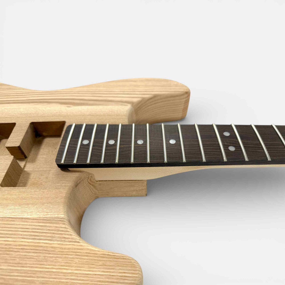 Ebony fretboard of the ST-style kit neck