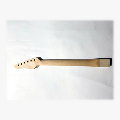 Back of the sword headstock guitar neck in clear gloss varnish
