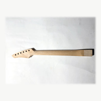 Back of the sword headstock guitar neck in clear satin varnish
