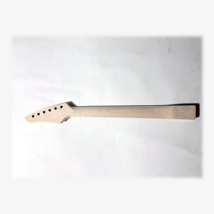 Back of the sword headstock guitar neck in unfinished bare maple