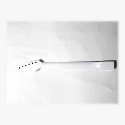 Back of the sword headstock guitar neck in white gloss paint