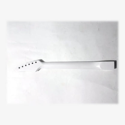 Back of the sword headstock guitar neck in white satin paint