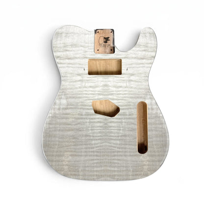 TL-style guitar body, ash flame veneer, no binding