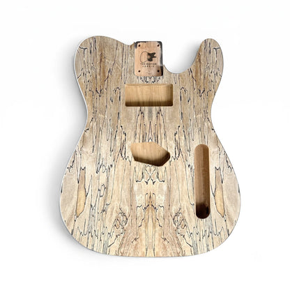 TL-style guitar body, spalted maple veneer, no binding