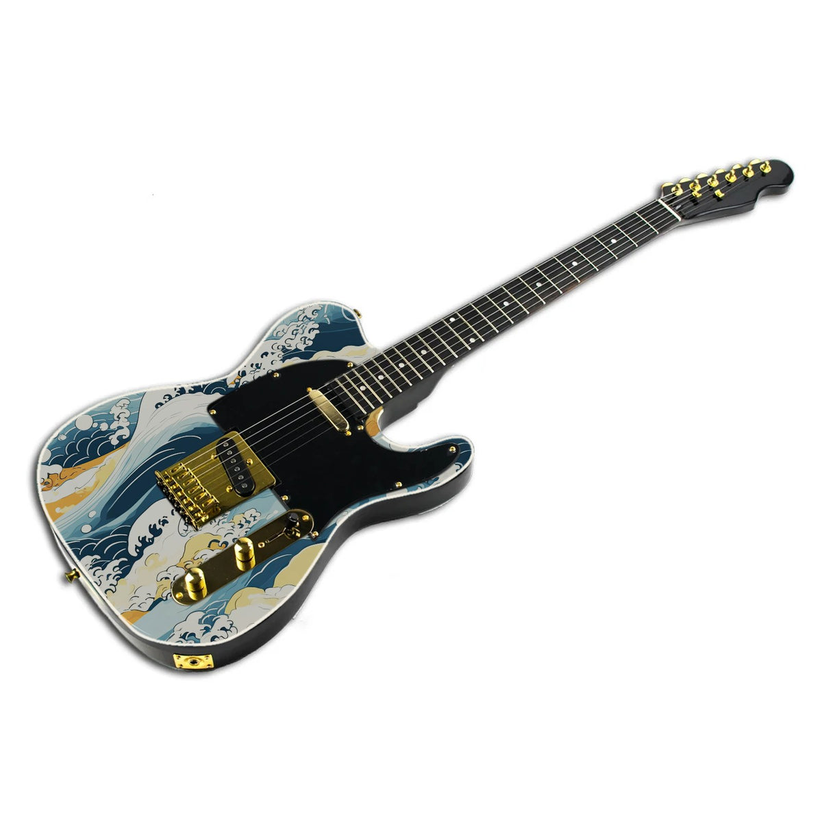 TL-style guitar with a bound body covered by a guitar skin