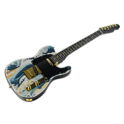 TL-style guitar with a bound body covered by a guitar skin
