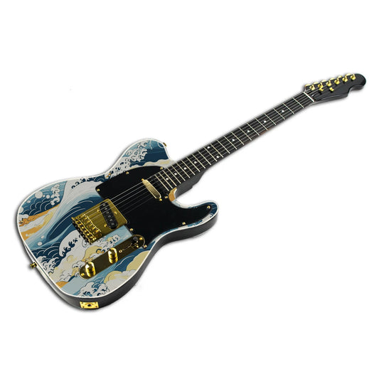 TL-style guitar with a bound body covered by a guitar skin