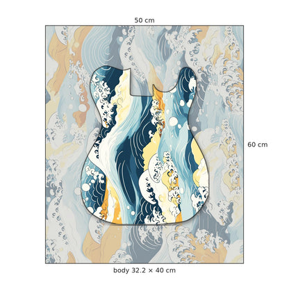 Guitar skin 50 × 60 cm with the 32.4 × 40.6 cm TL-style body centred on the design