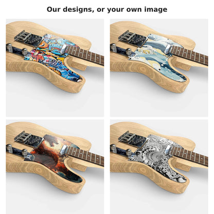 The TL-style kit with four different artwork pickguards