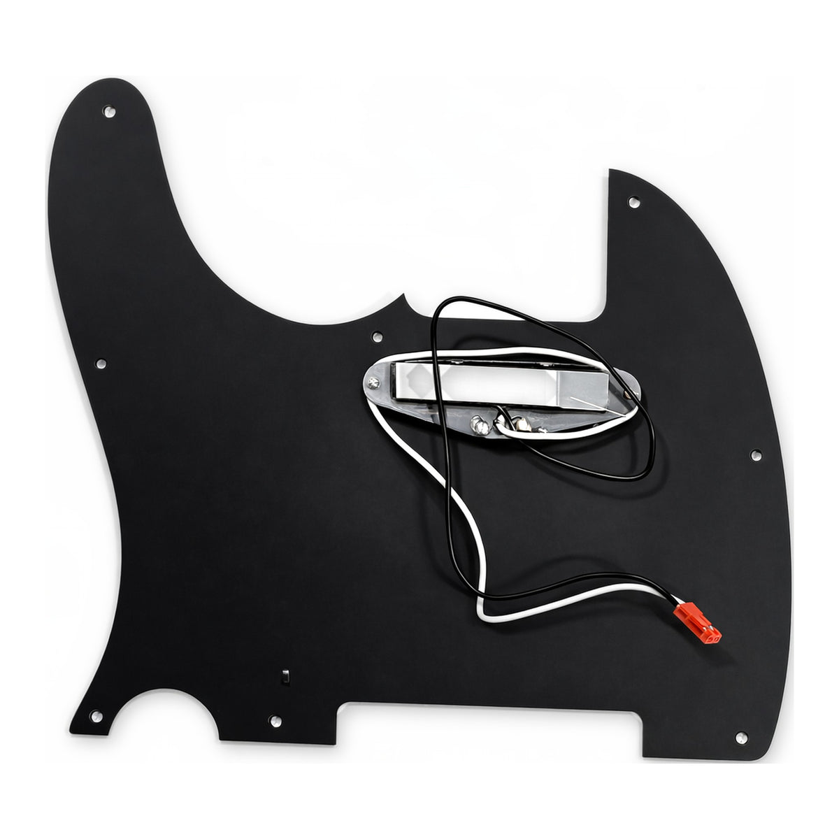 Dos du pickguard type T précâblé : micro manche câblé sur un connecteur sans soudure