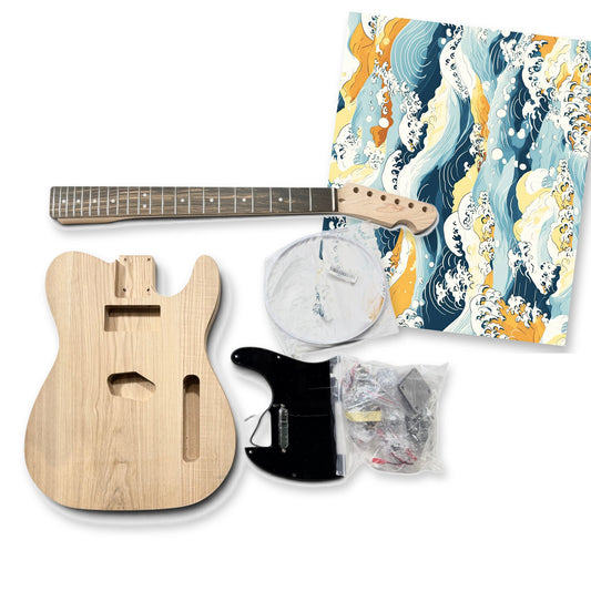 TL-style bound guitar kit with a guitar skin sheet