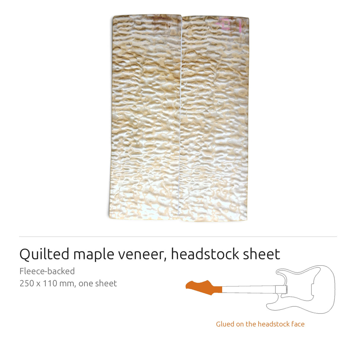 Quilted Maple veneer, fleece-backed, book-matched pair for a guitar top