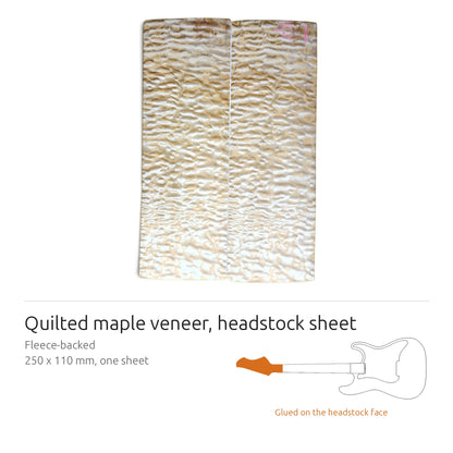 Quilted Maple veneer, fleece-backed, book-matched pair for a guitar top