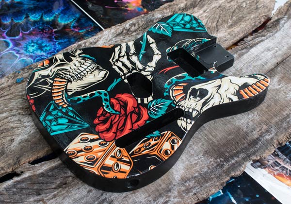 Guitar Skin - Installing vinyl for guitar on the front of the body