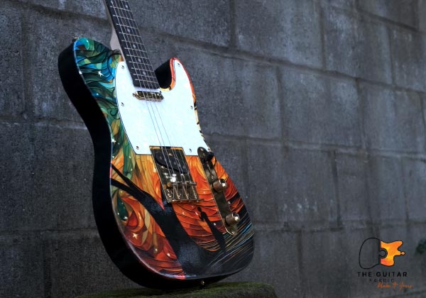 Guitar Skin Installed on the Front & Side of a Body