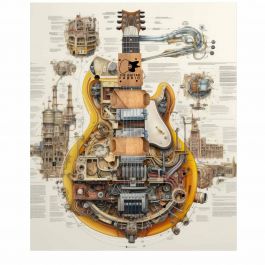 専用グリットラスキン 作品集「The Guitarmaker's Canvas」 Guitar-Bass Custom Skin Wraps 'The Intricate Web' Laminated
