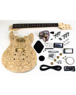 Guitare en Kit - LP style avec placage de loupe de frêne, touche en palissandre